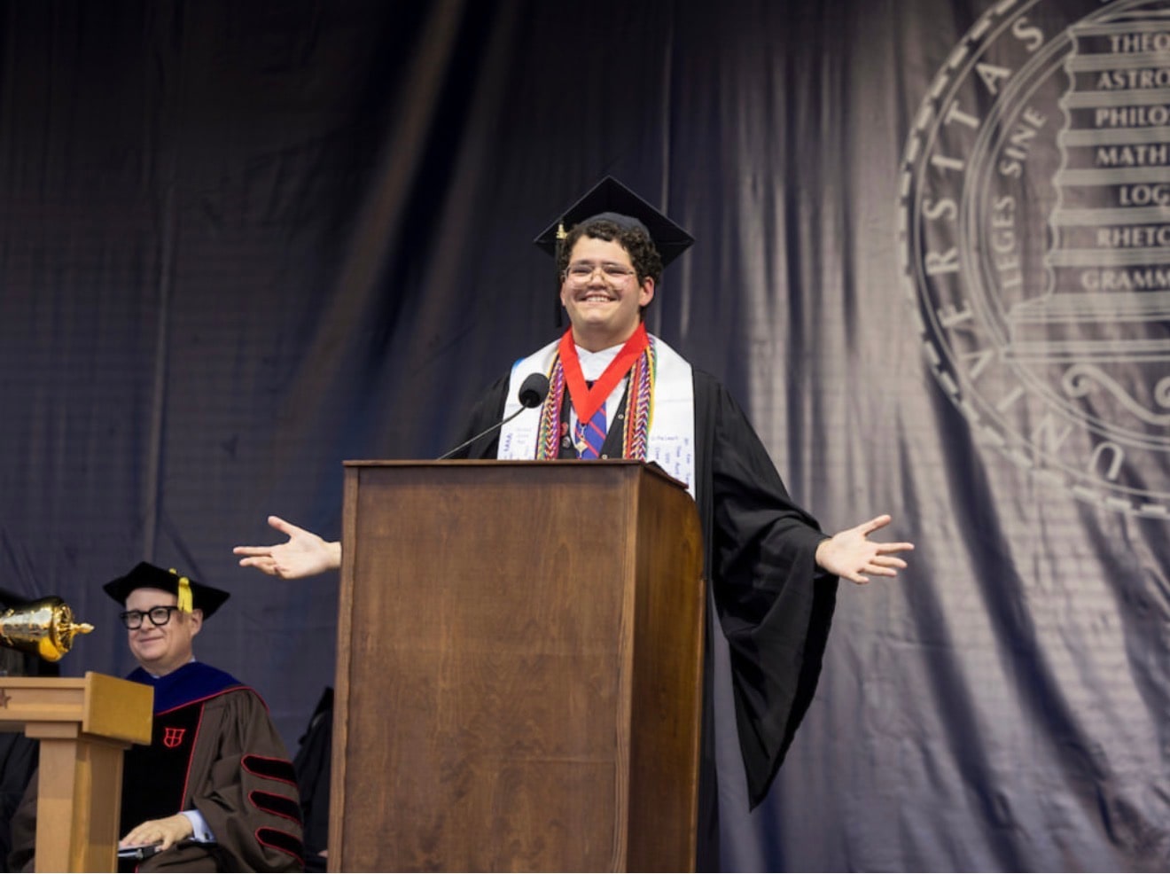 Noah Royal Milad delivering remarks at Penn’s College of Arts and Sciences graduation